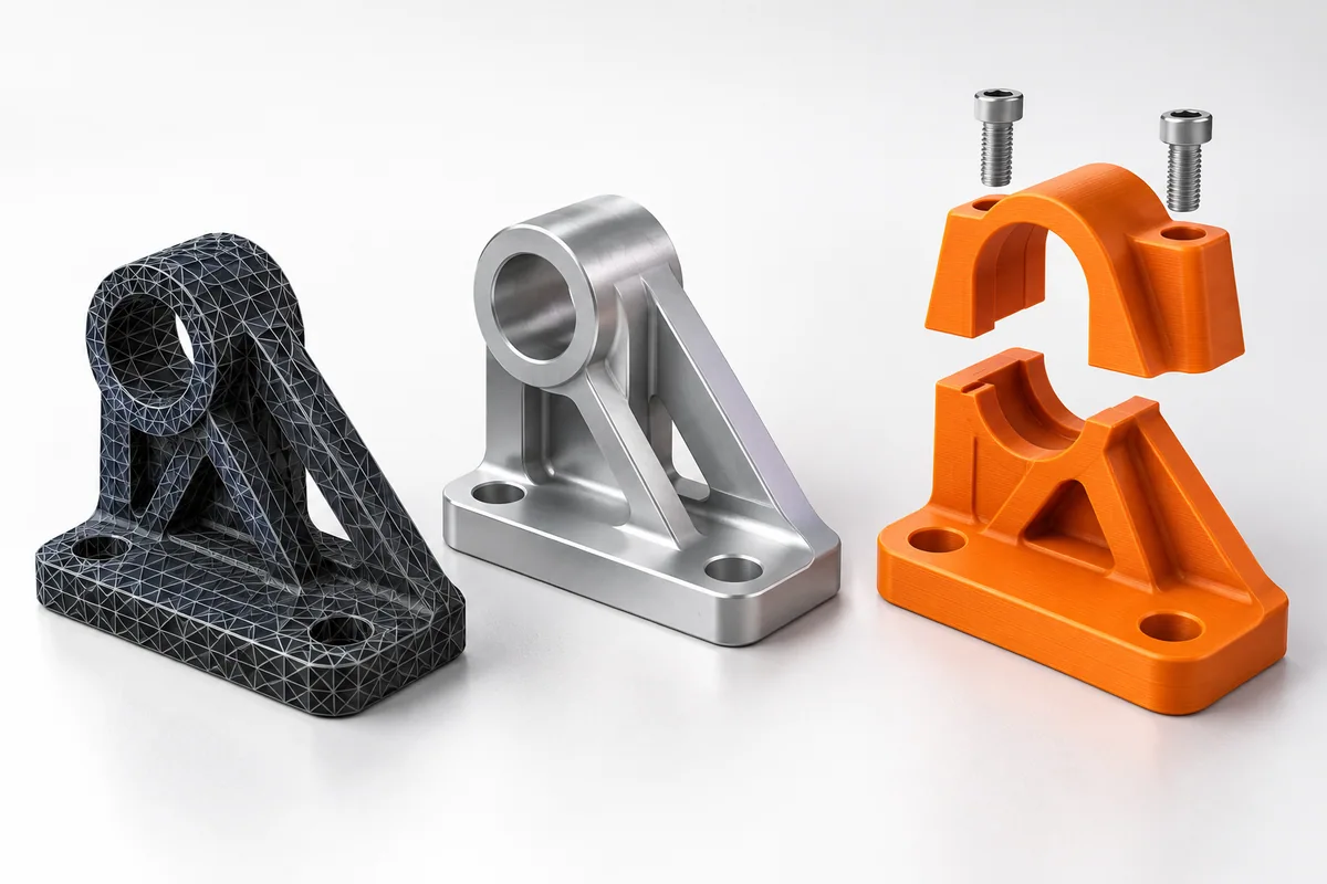 Сеточная, гладкая и составная версии одной 3D-модели